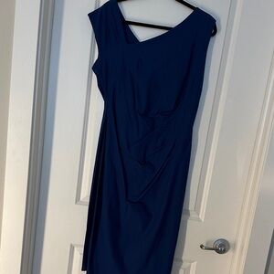 Chic One Shoulder Navy Dress